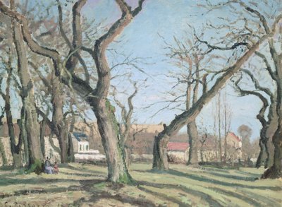 Kasztanowce w Louveciennes, 1872 r. autorstwa Camille Jacob Pissarro