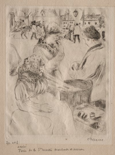 Sprzedawca kasztanów, 1878. autorstwa Camille Jacob Pissarro
