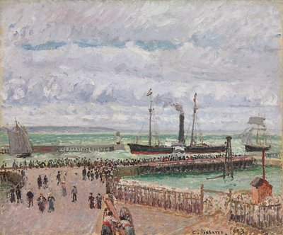Wejście do portu Le Havre i zachodnich falochronów, Luminous Grey Weather; Wejście do portu Le Havre i zachodniego falochronu, jasnoszara pogoda, 1903 autorstwa Camille Jacob Pissarro