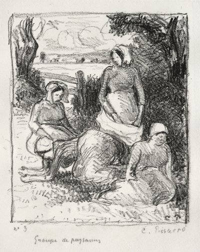 Grupa Chłopów, ok. godz. 1896. autorstwa Camille Jacob Pissarro