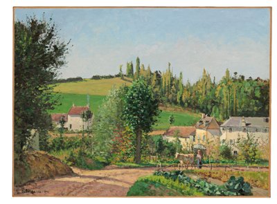 Hamlet w pobliżu Pontoise, 1872 autorstwa Camille Jacob Pissarro