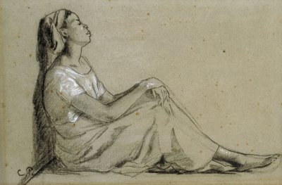 Młoda Murzynka Siedząca, 1855-57 autorstwa Camille Jacob Pissarro