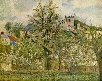 Kuchnia-ogród z kwitnącymi drzewami owocowymi, 1877, 1939. autorstwa Camille Jacob Pissarro
