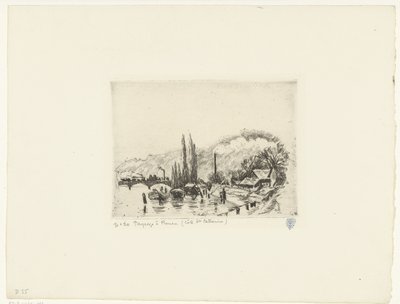 Krajobraz w pobliżu Rouen Paysage à Rouen (Côte ste Catherine) (tytuł na obiekcie) autorstwa Camille Jacob Pissarro