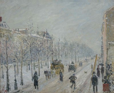 Bulwary, elewacje, efekt śniegu, 1879. autorstwa Camille Jacob Pissarro