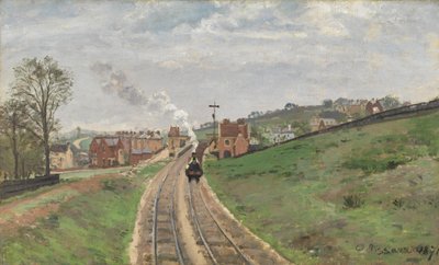Stacja Lordship Lane, Dulwich, 1871 autorstwa Camille Jacob Pissarro