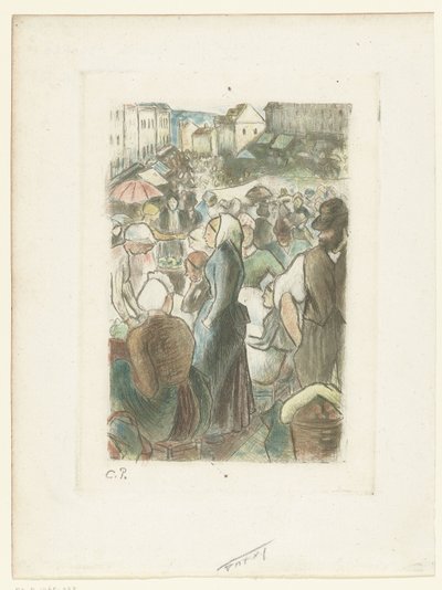 Markt w Gisors Rynek Gisors autorstwa Camille Jacob Pissarro