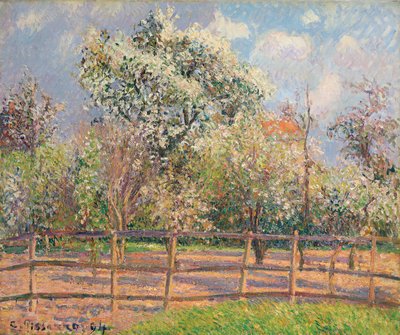 Grusze w rozkwicie, Eragny; Kwitnąca grusza, Eragny, 1894 autorstwa Camille Jacob Pissarro