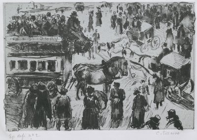 Place du Havre w Paryżu, ok. godz. 1897 (litografia na cynku) autorstwa Camille Jacob Pissarro