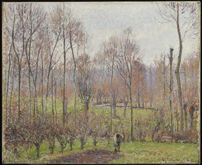 Topole, szara pogoda, Eragny, 1895 autorstwa Camille Jacob Pissarro