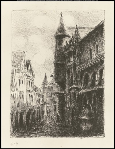 Rue Saint-Romain, Rouen, 1. płyta, 1896 autorstwa Camille Jacob Pissarro