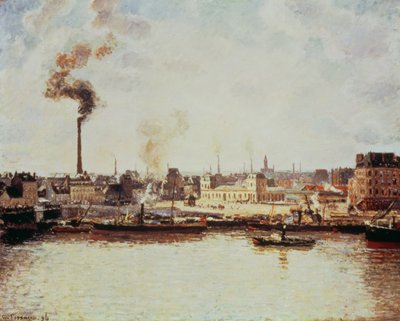 Saint-Sever Quay w Rouen, 1896 autorstwa Camille Jacob Pissarro