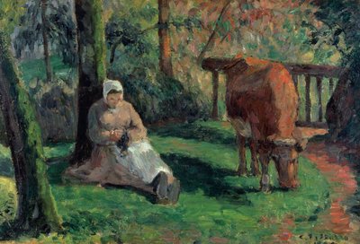Pasterka, Montfoucault, 1875 autorstwa Camille Jacob Pissarro