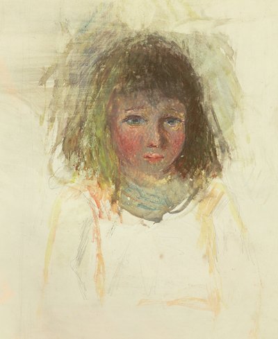 The Artists Son Georges, detal, ok.1880 (wc i grafit na grubym papierze tkanym) autorstwa Camille Jacob Pissarro
