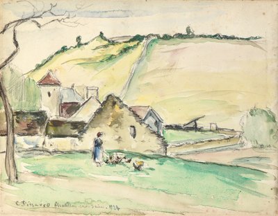 Farma w Chatillon-Sur-Seine, 1882 r. autorstwa Camille Jacob Pissarro