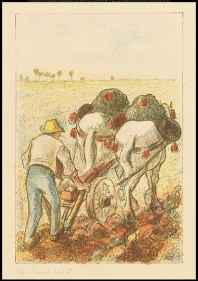 Pług, strona tytułowa „Les Temps Nouveaux”, 1901 autorstwa Camille Jacob Pissarro