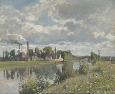 Rzeka Oise w pobliżu Pontoise, 1873 autorstwa Camille Jacob Pissarro