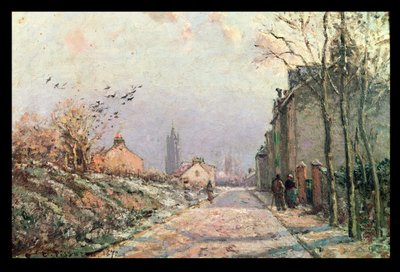 Droga, efekt zimy; La Route, Effet d"Hiver, 1872 autorstwa Camille Jacob Pissarro