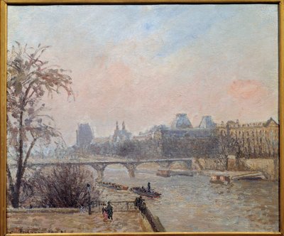 Sekwana i Luwr w 1903 r. Obraz Camille Pissarro (1830-1903) 1903 nd. 0,46x0,55 m Paryż, musee d
