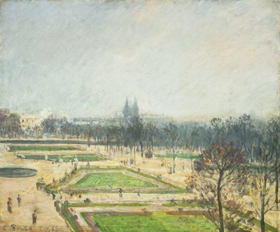 Stawy Tuileries, Mgła; Basen Tuileries, mgła, 1900 autorstwa Camille Jacob Pissarro