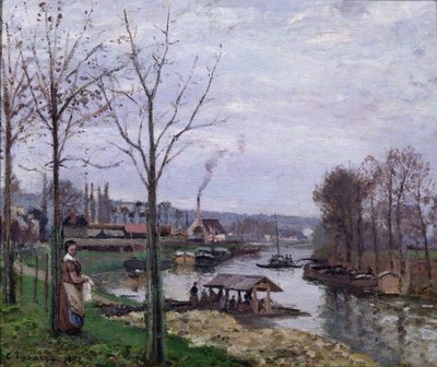 Pralnia, Pontoise Port-Marly lub Pralnia, 1872 autorstwa Camille Jacob Pissarro