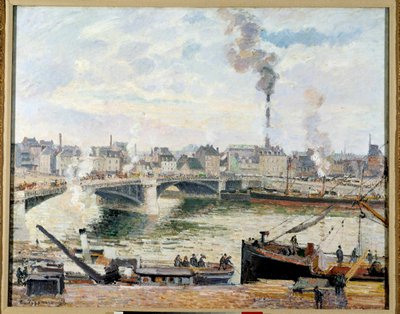Wielki most Rouen. Obraz Camille Pissarro (1830-1903) autorstwa Camille Jacob Pissarro