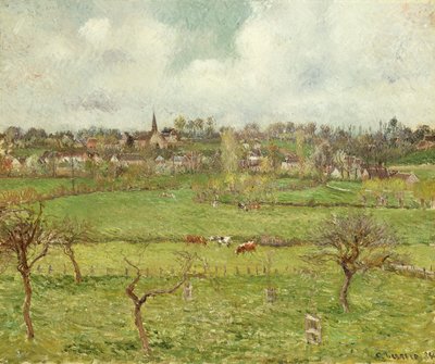 Widok Bazincourta; Vue de Bazincourt, 1884 autorstwa Camille Jacob Pissarro