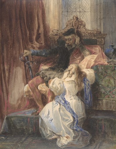 Odmówiono ułaskawienia z Kenilworth Sir Waltera Scotta, ca. 1826-29. autorstwa Camille Joseph Etienne Roqueplan