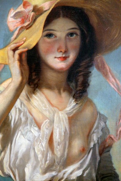 „Młoda dziewczyna z kwiatami”, 1843 autorstwa Camille Joseph Etienne Roqueplan