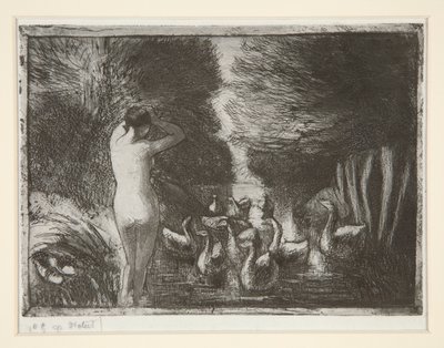 Kąpiący się z gęsiami (Kąpiący się z gęsiami) autorstwa Camille Pissarro