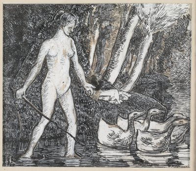 Kąpiący się z gęsiami, 1895 autorstwa Camille Jacob Pissarro