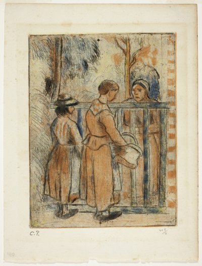 Żebraczka, ok. 1894 (akwaforta, suchoryt i akwatinta na papierze kość słoniowa) autorstwa Camille Pissarro