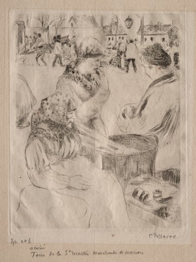 Sprzedawca kasztanów autorstwa Camille Pissarro