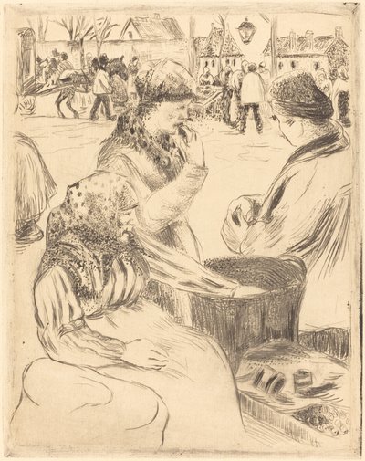 Sprzedawcy kasztanów autorstwa Camille Pissarro