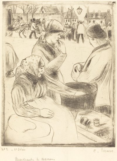 Sprzedawcy kasztanów autorstwa Camille Pissarro