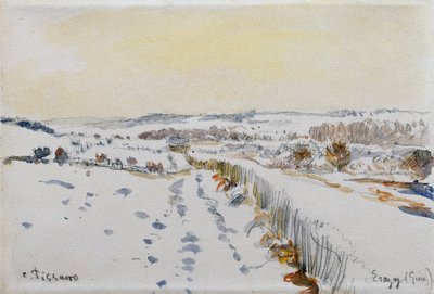 Eragny pod śniegiem autorstwa Camille Pissarro