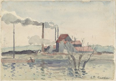 Fabryka nad Oise w Pontoise autorstwa Camille Pissarro