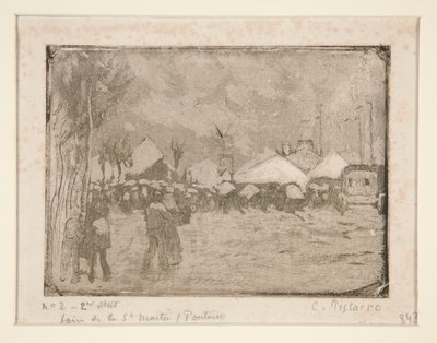 Jarmark Świętomarciński, ? Pontoise (Jarmark Saint-Martin, w Pontoise) autorstwa Camille Pissarro