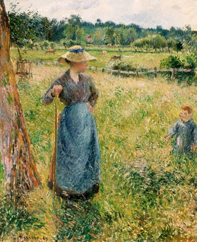 Francuski:  La Faneuse
Hiszpański:  La forrajera autorstwa Camille Pissarro