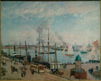 Port Le Havre podczas przypływu autorstwa Camille Jacob Pissarro