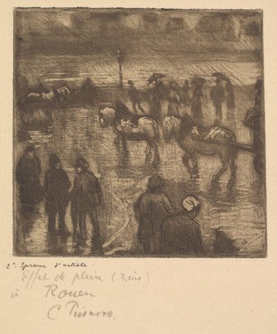 Impresje deszczu, Rouen, 1883. autorstwa Camille Jacob Pissarro
