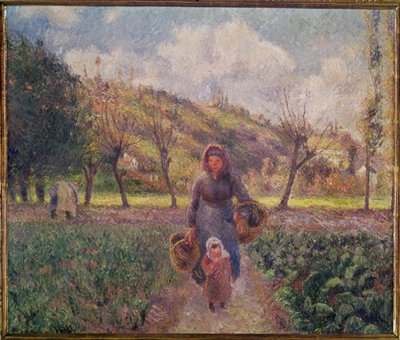 W ogrodzie (olej na płótnie) autorstwa Camille Pissarro