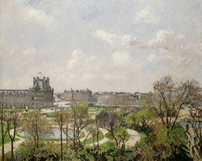 Ogród Tuileries, wiosenny poranek; Ogród Tuileries, poranek, wiosna, 1900 autorstwa Camille Jacob Pissarro