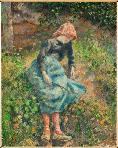 La bergere ou Jeune fille a la baguette, paysanne assise (olej na płótnie) autorstwa Camille Pissarro
