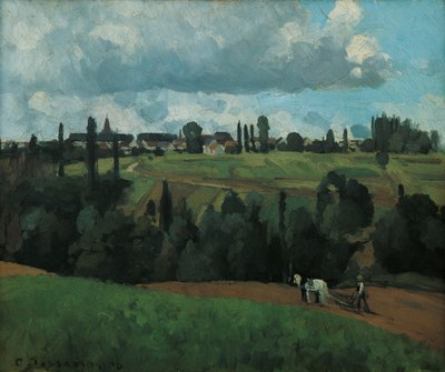 Krajobraz w pobliżu Ennery, niedaleko Pontoise autorstwa Camille Pissarro