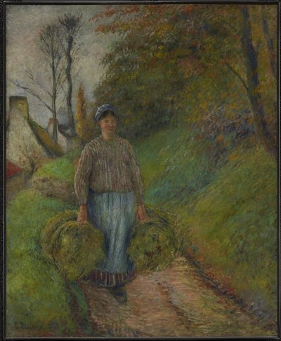 Wieśniaczka niosąca dwie wiązki siana Edytuj to na Wikidata autorstwa Camille Pissarro