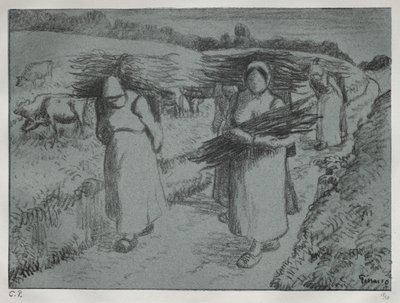 Chłopi niosący pedały autorstwa Camille Pissarro