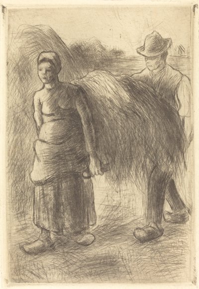 Chłopi niosący siano Chłopi niosący siano, 1900. autorstwa Camille Pissarro