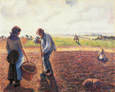 Chłopi w polu, Eragny autorstwa Camille Pissarro