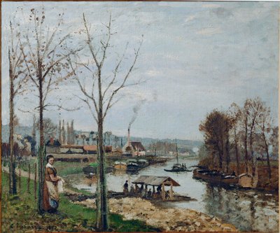 Port-Marly, myjnia (olej na płótnie) autorstwa Camille Pissarro